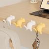 3pcs Portable Cute Cat Bag Hook Organizer Table Hook Handbag Backpack Holder for Home Office Desk Side Decor Travel Bag Hanger