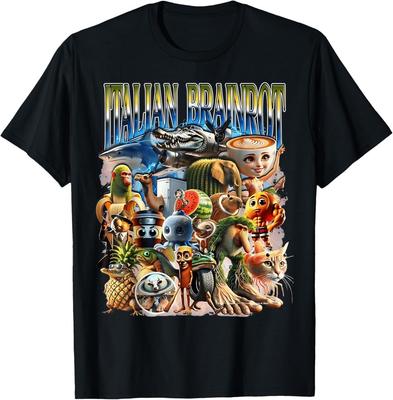 Types of Italian Brainrot Meme Character Hand Drawn for Kids  Unisex T-Shirt