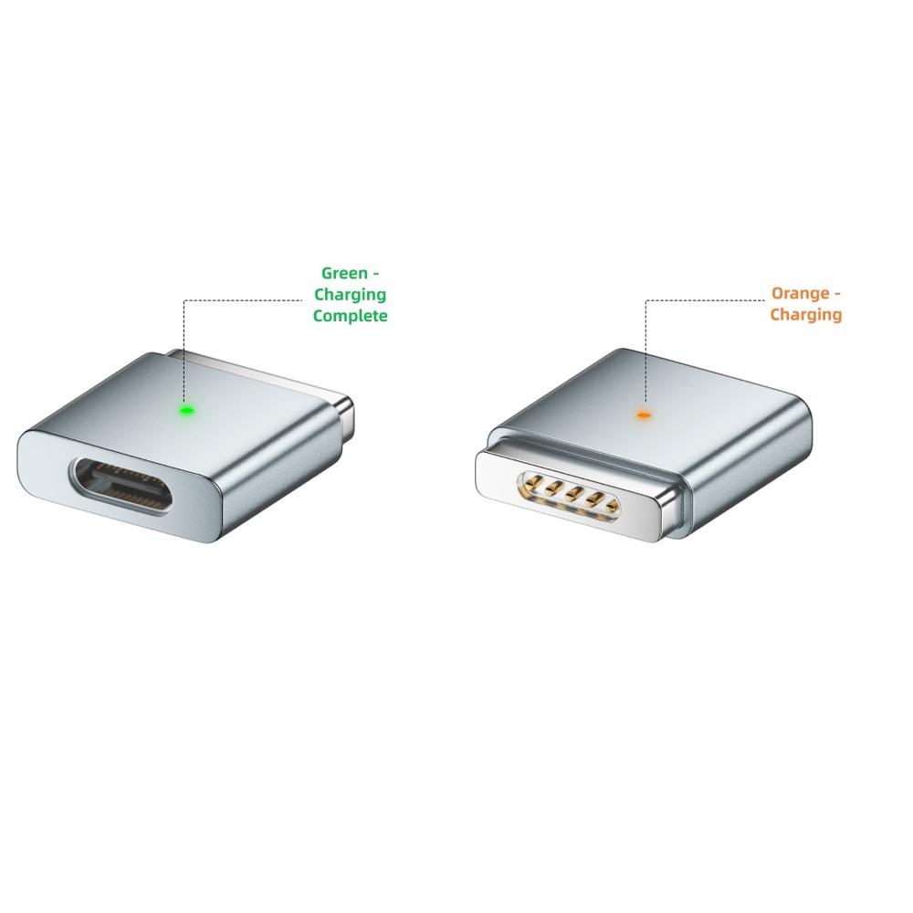 

PD 100W USB Type-C to Safe 2 Converter Quick Charge Indicator Light Laptop Connector Wear Resistant for MacBook Pro 15 inch