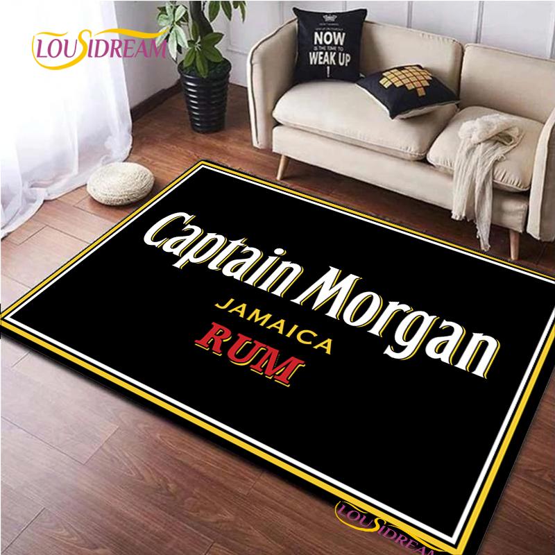 Bacardi Rum Logo Kreative Bereichsteppiche, Teppich für Wohnzimmer Schlafzimmer Heimdeko, Kinder Küche Badezimmer Rutschfeste Fußmatte Alfombra