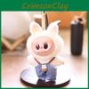 Rabbit Cartoon Cute With Overalls Plush Toy Pendant Keychain For Kids