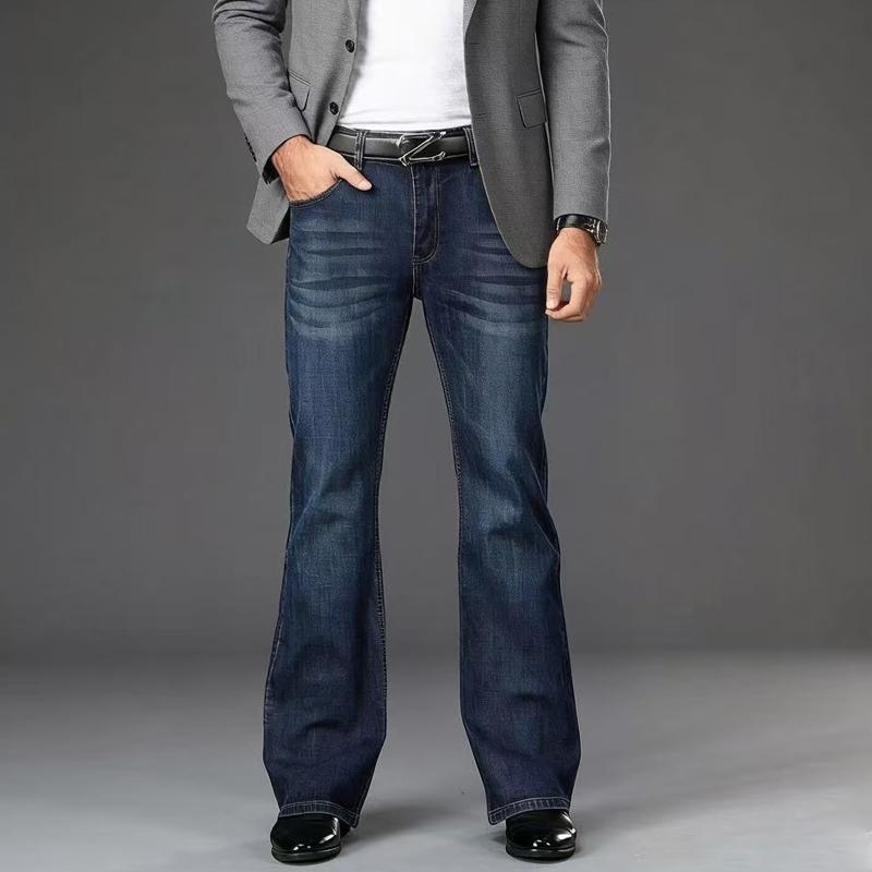 

Men s Dark Blue Flare Jeans – Mid Rise Bootcut with 5-Pocket & Retro Style, Perfect for Casual Daily & Streetwear Fashion 28 темно-синий