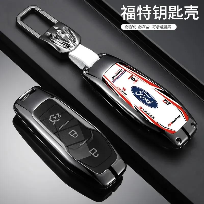 Car Sticker Car Sticker 2025 Hot Car Key Case Cover Shell Racing Style Design Accessories For Ford Fusion Mondeo Mustang F-150 E