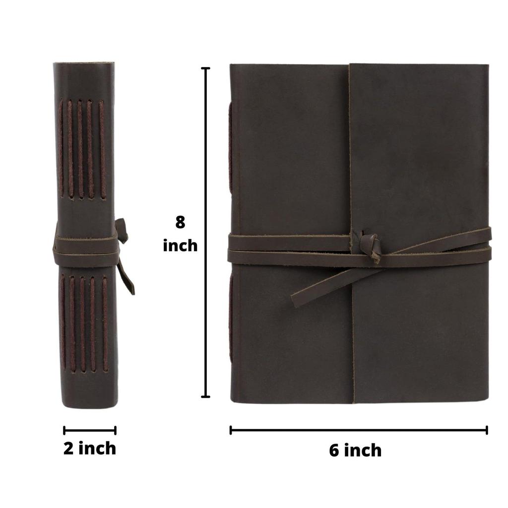 Combo Leather Diary Handmade Vintage Leather Diary - with Plain Paper for Men and Women.