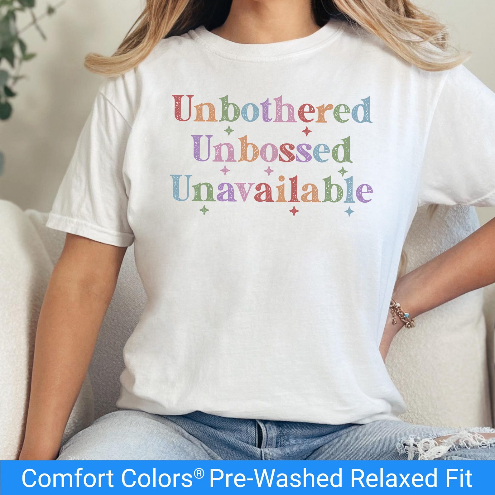 Comfort Colors Unbothered Unbossed Unavailable T Shirt, Independent Feminist Vibe Shirt, Feminist Shirt Gifted, Artful Empowerment Tshirt XL