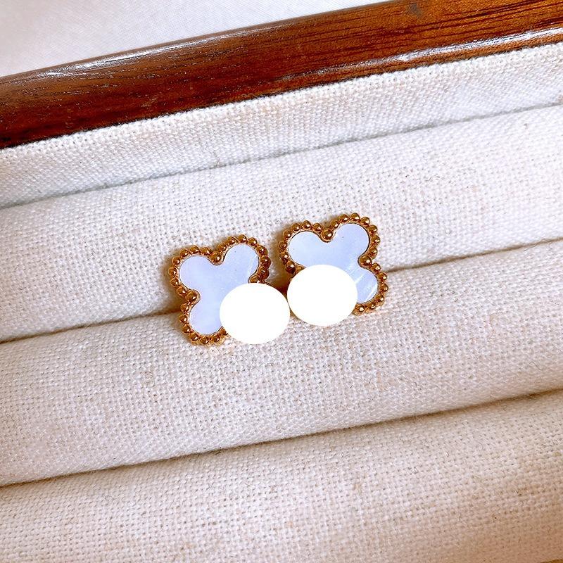 Silver Needle Multi-layer Letter Twill Zircon Pearl Earrings Medieval Vintage Light Luxury Stud Earrings Versatile Earrings