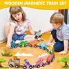Montessori Magnetic Wooden Train Toys Early Educational Cognition Color Toy Learning Cars Animal Fruits Puzzle Train Set For Kid