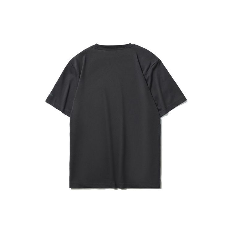 Li Ning Sports Fashion Series Logo Print Round Neck Casual Sports T-Shirt Short Sleeve Drop Shoulder Tee Men Tops Black-Pine-Gray AHSR543-8