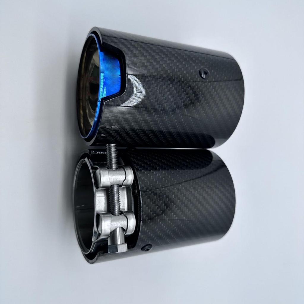 Glänzender Schwarzer Carbonfaser-Auspuffschalldämpfer & Endrohr für BMW M2, M4, E46, F30, F10.