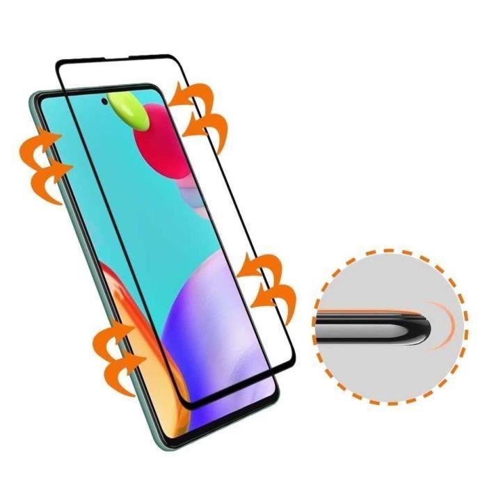 Film de protection - Toproduits® - Samsung Galaxy A52 4G-5G - Verre trempé - Bords noirs - Stylet inclus