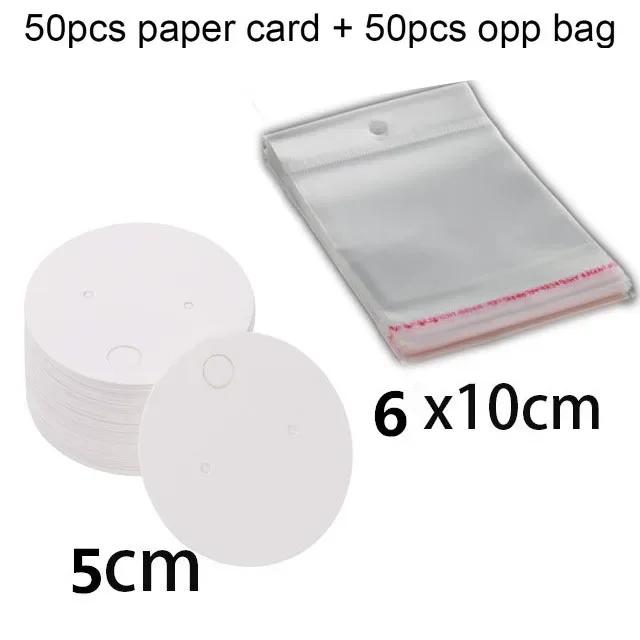 50pcs Earring Display Cards Cardboard for DIY Jewelry Holder Selling Organizer Small Businesses Labels Packaging Material Supply