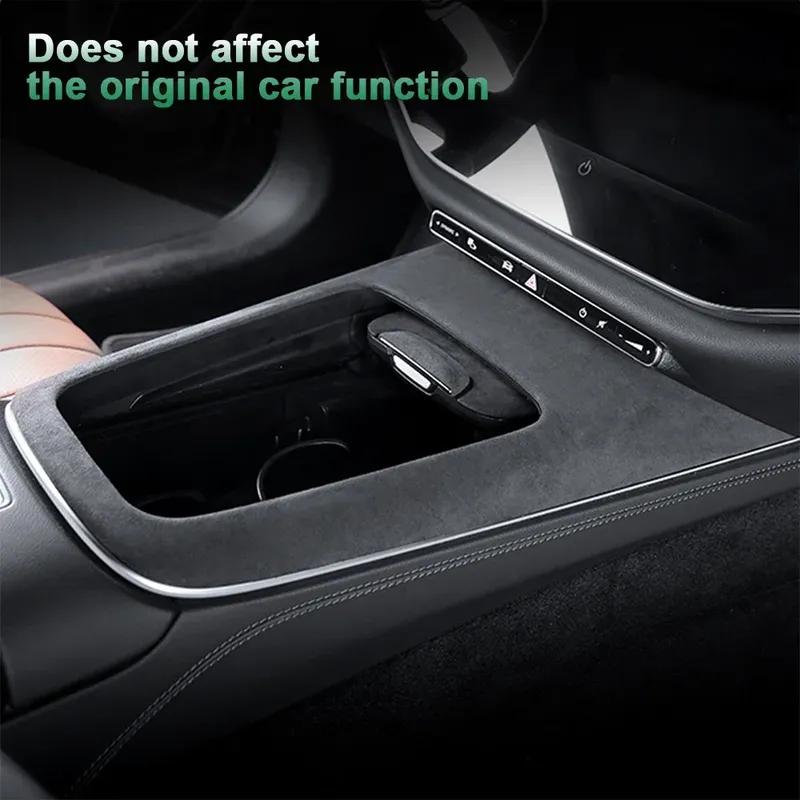 Italian Top Suede Center Console Cover For Mercedes Benz MB E Class W214 2024 2025 Car Gear Shift Panel Sticker Trim Accessories