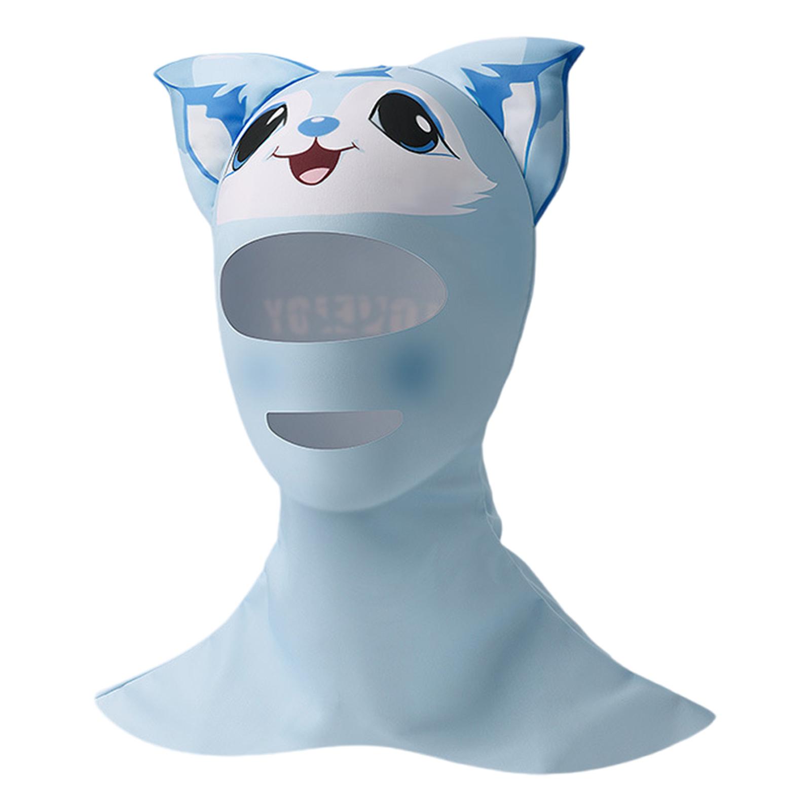 

Swiming Caps Sun Protections Full Face Mask Diving Caps Diving Facekini Elastic Swim Caps Head Neck Cover for Water Sports M синий