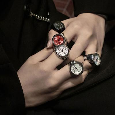 Fingerklocka Mini Justerbar Elastisk Rem Kvartsverk Smyckeklocka Dam Herr Fingerklocka Daglig Användning