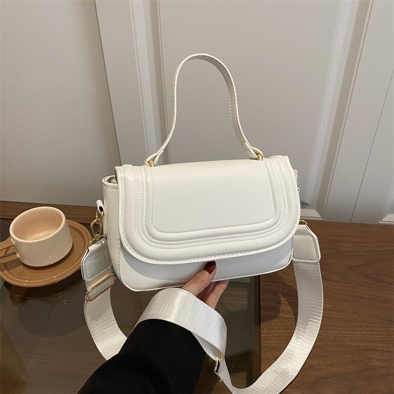 

Solid color high-end portable small bag women s new semi-circular saddle bag fashionable personalized shoulder messenger bag белый