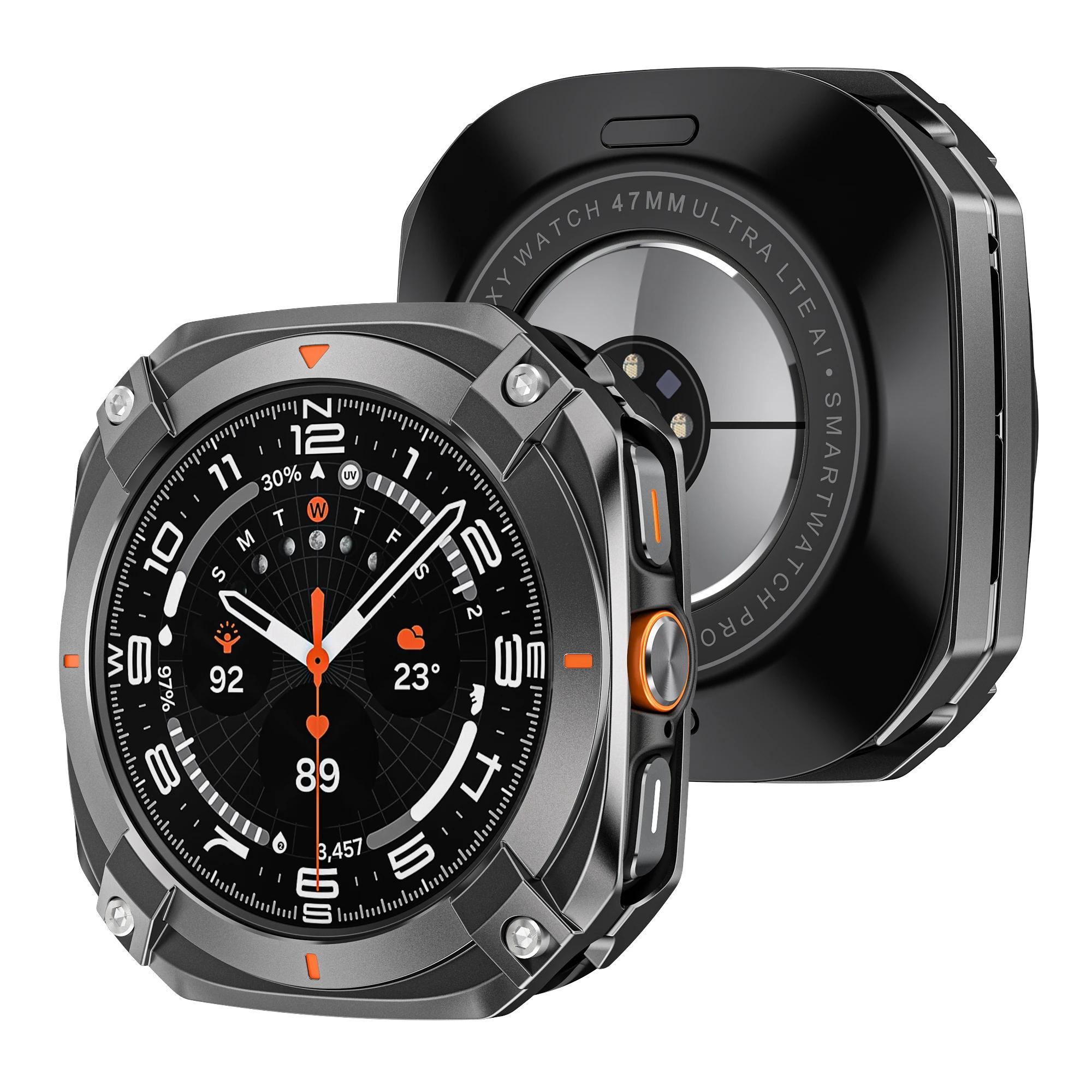 

Роскошный алюминиевый чехол Armor для Samsung Galaxy Watch Ultra 47 мм Металлическая крышка Защитное стекло для экрана для Samsung Galaxy 7 Ultra 47 Galaxy Watch Ultra