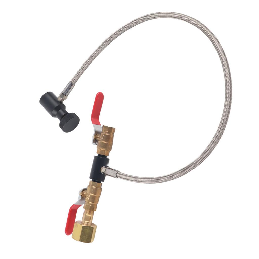 CGA-320 CO2 Cylinder Refill Adapter with Hose For Filling Soda Tank 24" Without Gauge