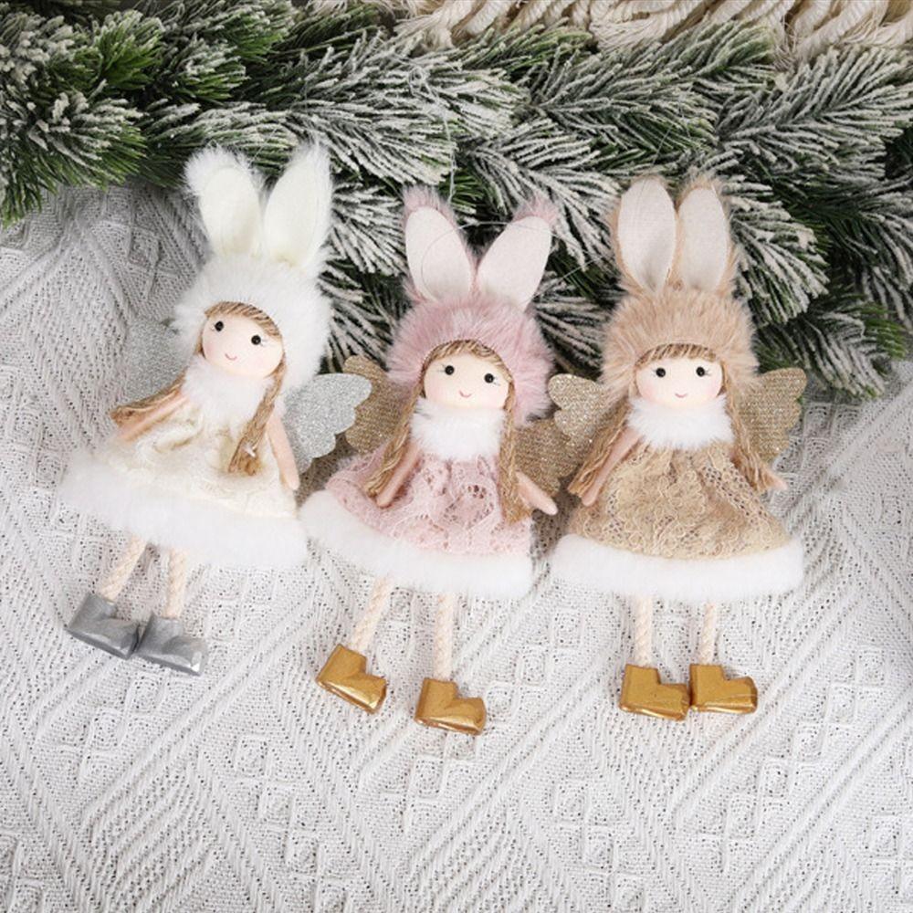 Cartoon Long Ears Angel Girl Ornaments Handmade Xmas Tree Pendant  Party Favors
