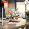 1 Elegant Lily and Vase Acrylic Figurine -2D Desktop Decoration with Gold and White Flowers, Suitable for Home Decor Ornaments