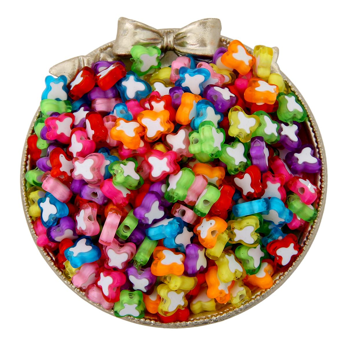 

55/80 шт. акриловые бусины со звездами, бабочками и цветами, бусины, подвески, браслет, ожерелье для DIY, аксессуары для изготовления ювелирных изделий 9.9x9.9mm 55pcs