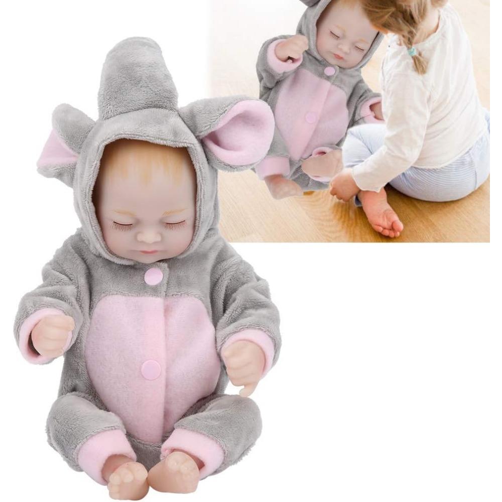 Mini reborn panenky Měkké silikonové realistické zavírací oči Dárek pro panenky pro děti a dospělé