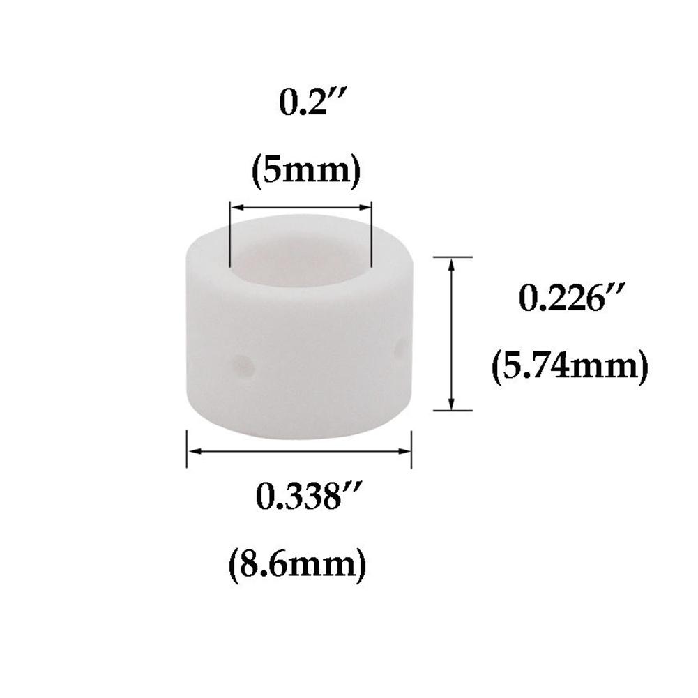 A20F-60Pcs For PT-31 JG-40 WSD-LG40 Plasma Cutter Consumables Alumina Ceramics Shield Cup 18204 & Gas Ring 18785