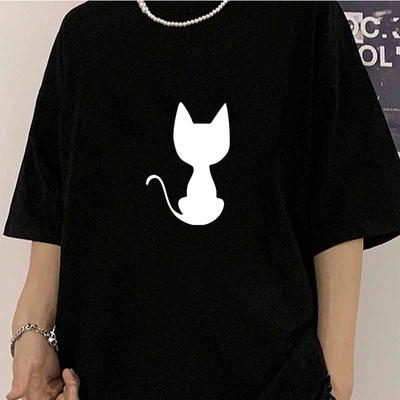 Animal Cat Print T Shirt Summer Sport Jogging Top Short Sleeve Outdoor Fashion T Shirt Loose Soft Shirt Casual Tees