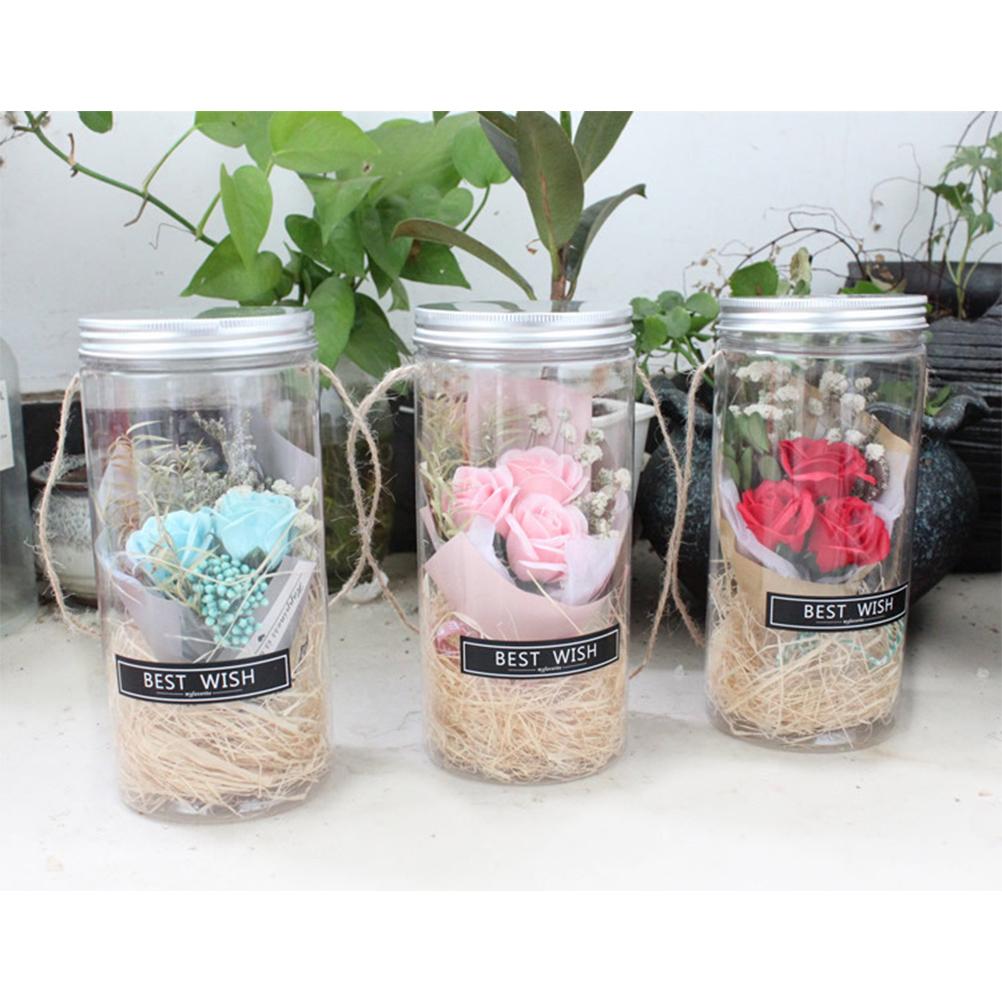 Romantic Eternal Rose Never Withered Rose Night Light Ing Bottle Preserved Flowers Soap Rose