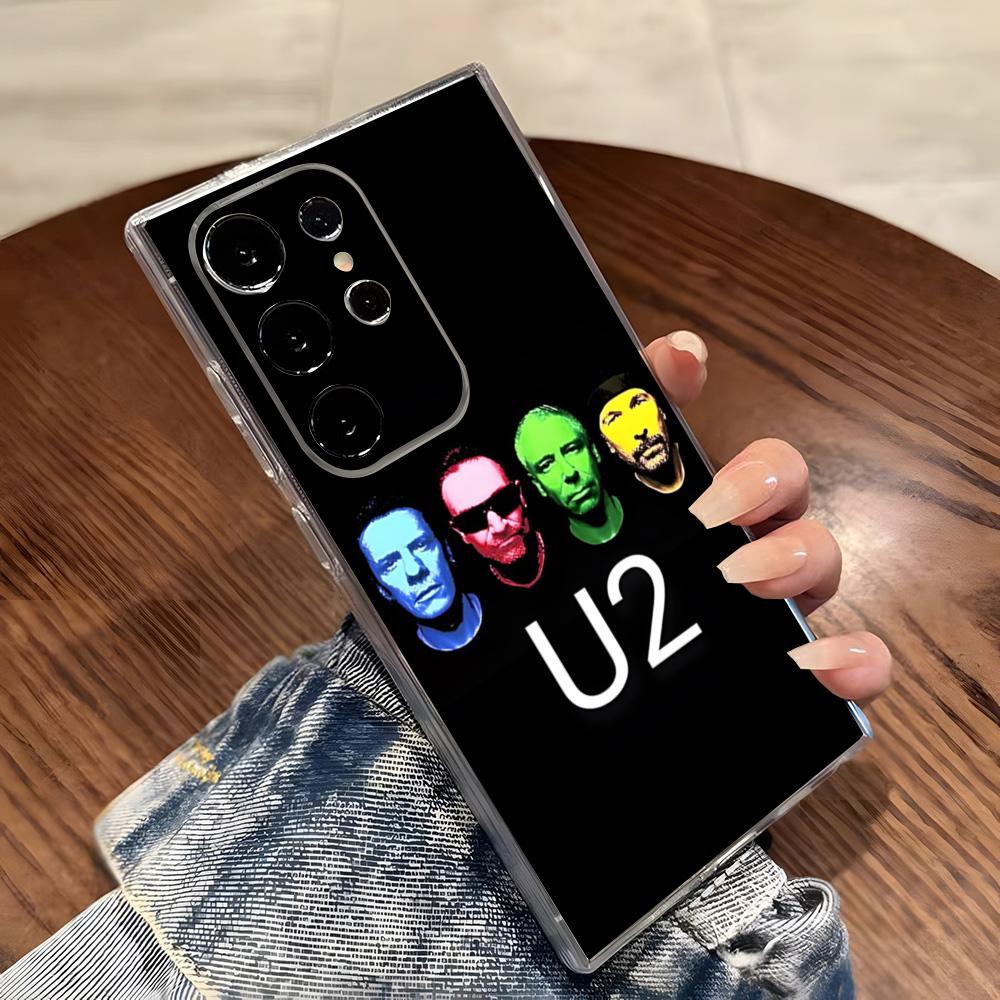 U2 Band Phone Case For Samsung S26 S25 S24 Ultra S23 Fe S22 S20 S21 Plus Plus 5G Fe Transparent Cover