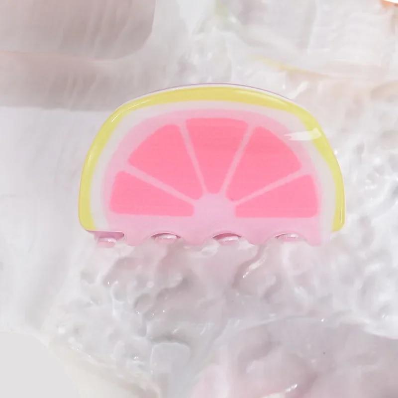 Morsomme hårklyper i fruktform Tegneserie Kawaii Vannmelon Regnbue Akryl Hårklyper Barn Hårtilbehør