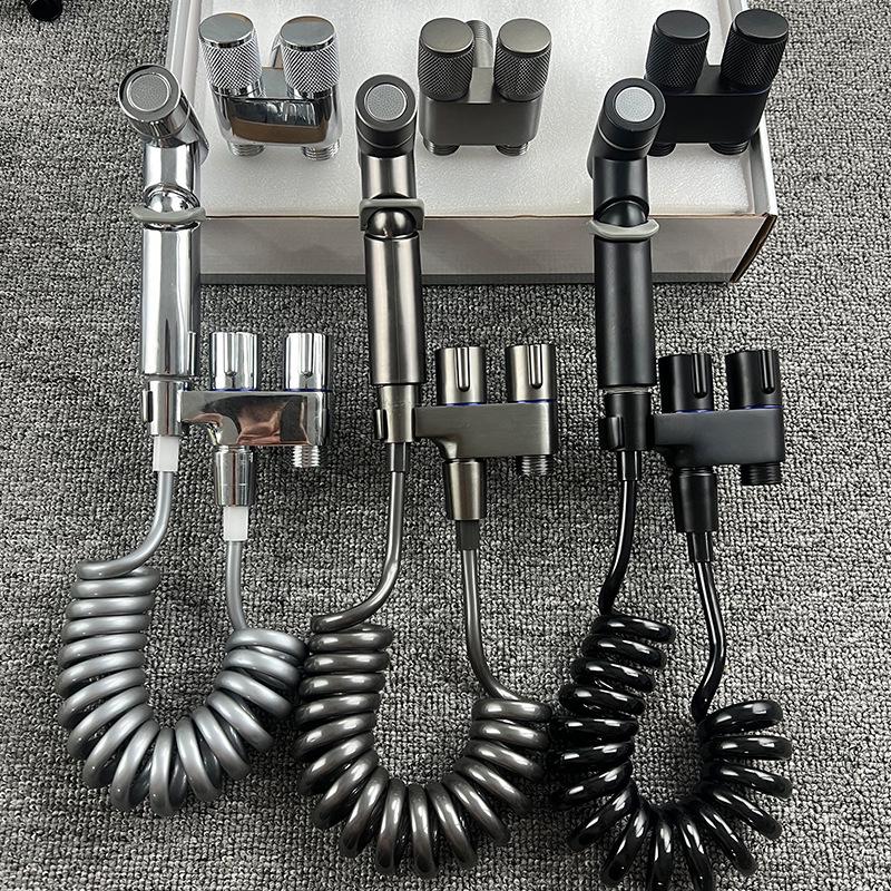High-Pressure Stainless Steel Toilet Bidet Spray Set with Angle Valve