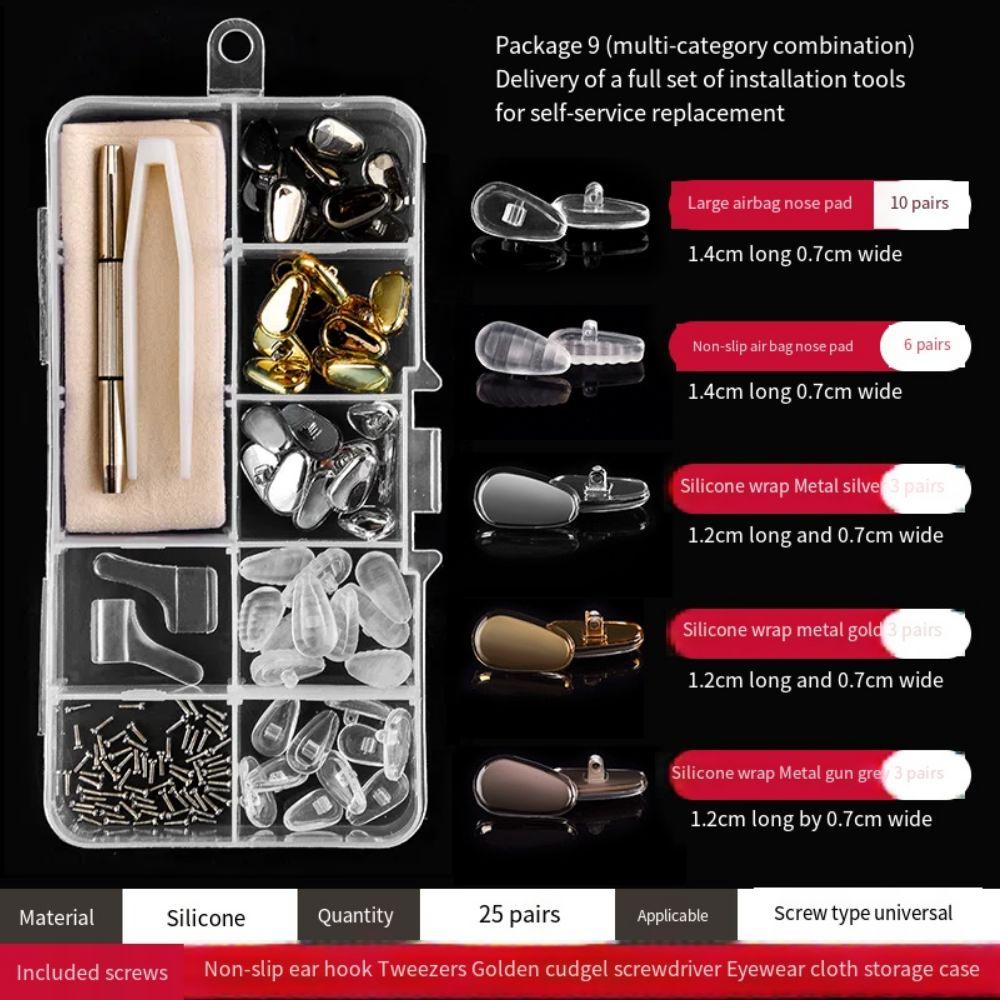 Sklisikre presisjonsskruesett Silikon Briller Reparasjonsverktøy Briller Repareringssett Solbriller