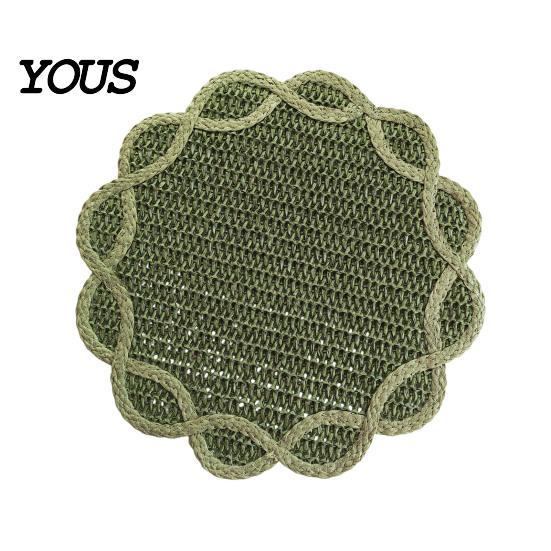 Stain Resistant Mat Woven Placemat, Heat Insulation Non-Slip Table Mat, Retro Style Petal Heat-resistant Placemat Shape Dining for Home