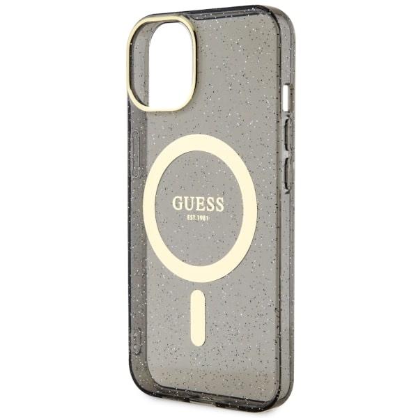 Etui do iPhone 14 Plus Guess Glitter MagSafe Czarny