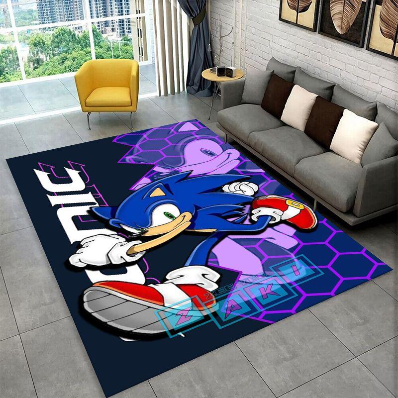 Classic Game S-Sonic Cartoon Non-Slip Area Rug for Living Room,Bedroom,Playroom,Soft Carpet Floor Mat Home Decor Rug Kids Room