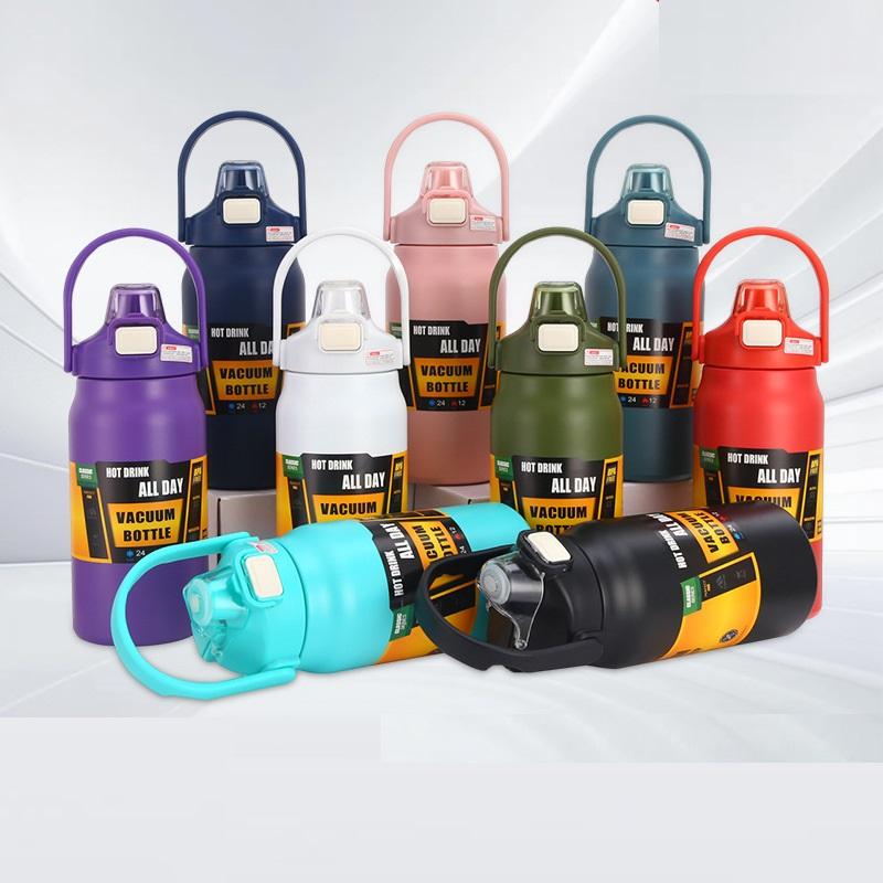 Large Travel Tumbler Thermos Mug Thickened Steel Double Wall Sports Water Bottle Vacuum Flask