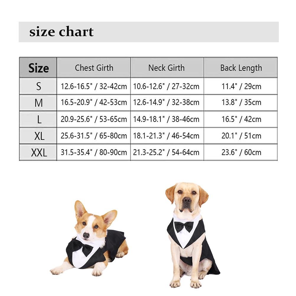 Pet Tuxedo Garment Dog Outfits for Dogs Cotton Clothing Wear Elegant Suit Costume чёрный