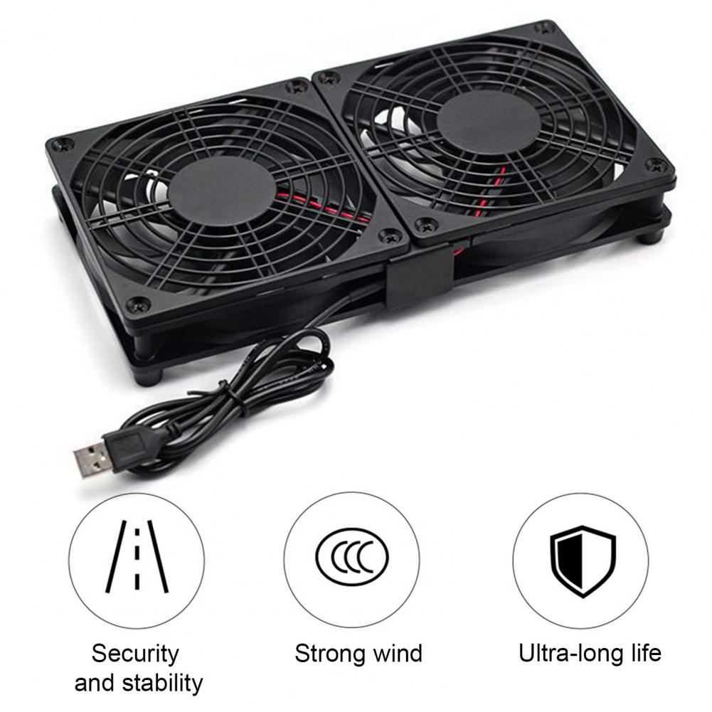 Ruter Kjølevifte 5V USB Laptop Nettbrett Host Veske Kjølevifte Silent Sterk vind Laptop Kjølevifte Kjøleleder