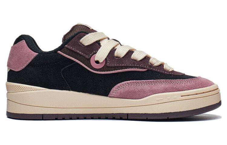 Li Ning GOS 2000 Cushioning, Wear Resistant Low Top Skateboard Shoes Women's Black Purple AEPT002-2