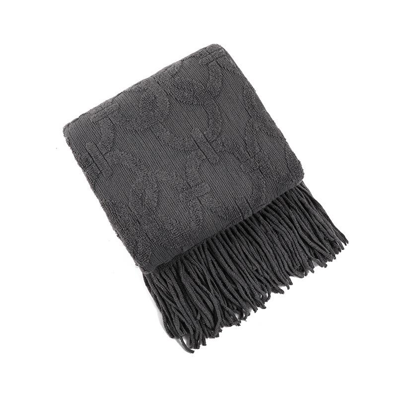 American-Style All-Season Wool Knitted Jacquard Throw Blanket