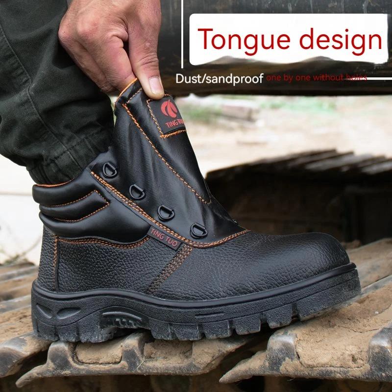 Bottes de Sécurité de Travail pour Homme Résistantes à l'Usure Anti-Écrasement Anti-Perforation Baskets de Travail Bottes Imperméables Botte de Travail Protectrice Indestructible