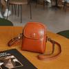 Simple Design Oil Waxing Split Leather Women Phone Bag New Retro Style Single Shoulder Mini Crossbody Bag Fashionable Small Bags
