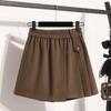 DIMANAF Rozmiar Plus 2025 Nowe Zimowe Damskie Spodenki Luźne Casualowe Krótkie Spodnie Elastyczny Pas Moda Damskie Spódnice Grube