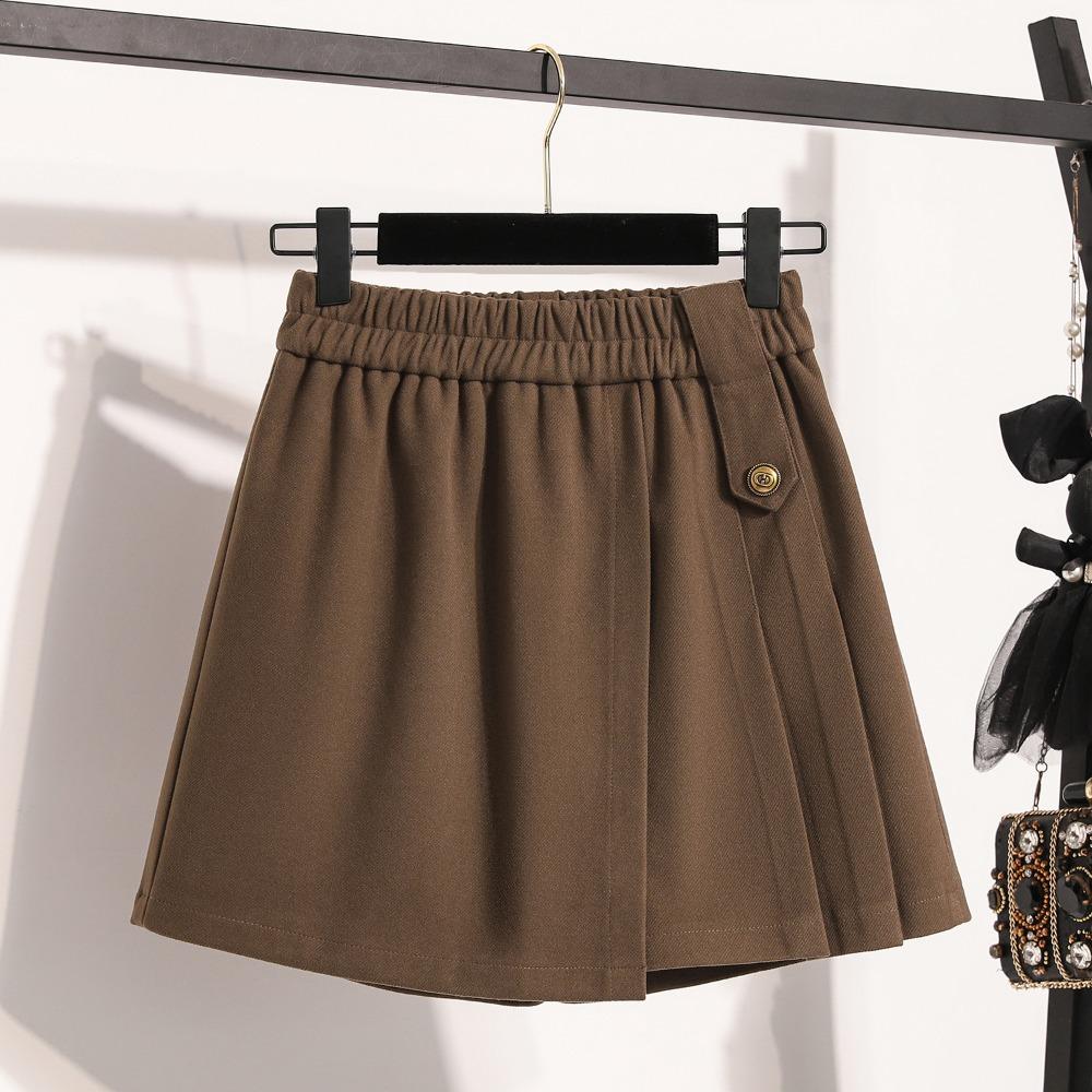 DIMANAF Plus Size 2025 New Winter Women Shorts Pants Loose Casual Short Pants Elastic Waist Fashion Lady Skirts Thick