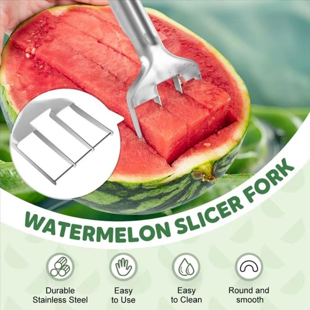 Quickly Cutting Stainless Steel Watermelon Slicer With Handle Diced Fruit Divider  Mango