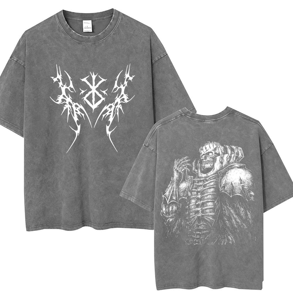 

Japan Anime Guts Berserk Guts Wash T-Shirts Swordsman Gatsu Sacrifice Zodd Classic Short Sleeve Oversized Cotton T Shirts 3XL
