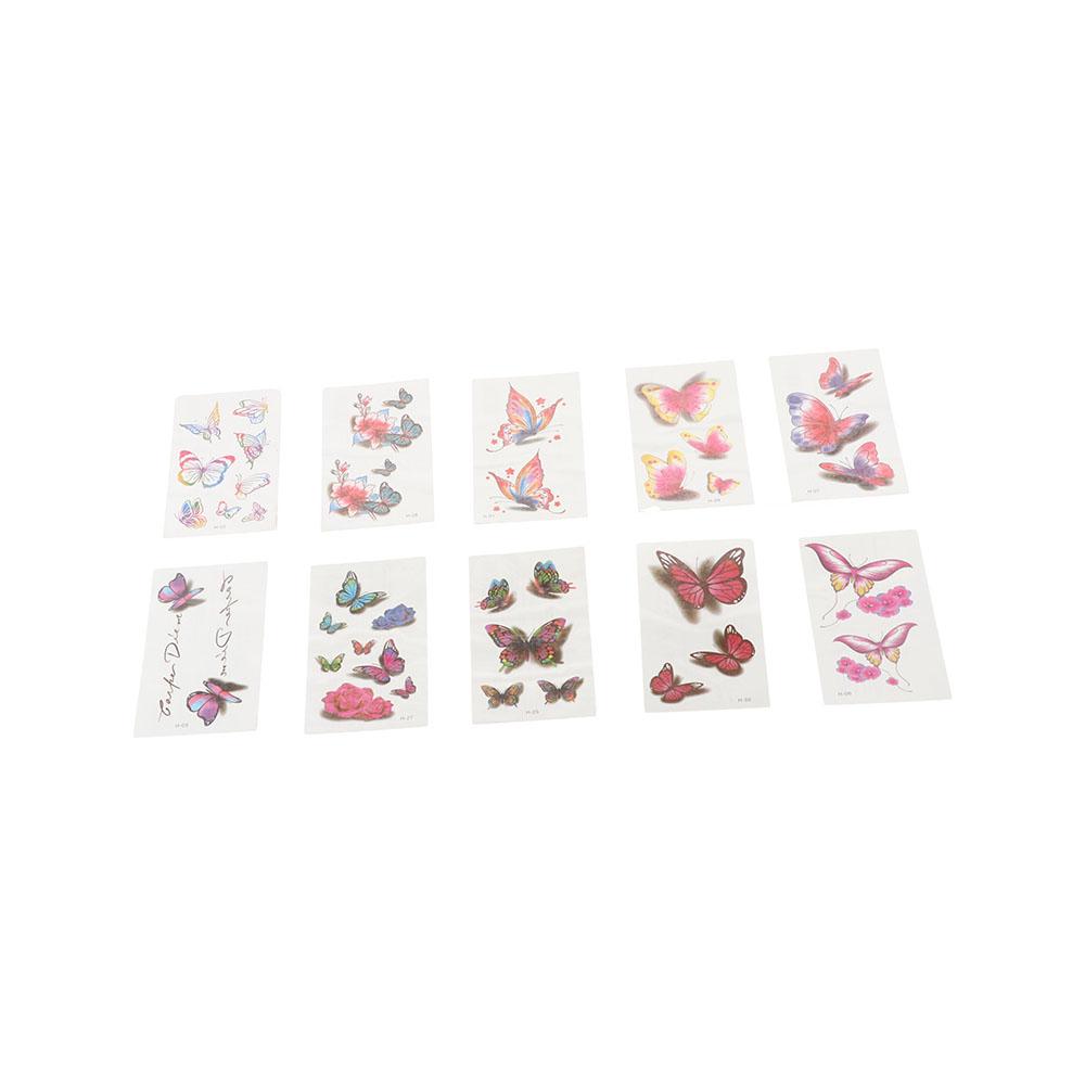 3D Butterfly Tatouage Temporaire Flowers Temporary Tattoo Women Tattoo Decals Body Art Stickers Fake Tattoo