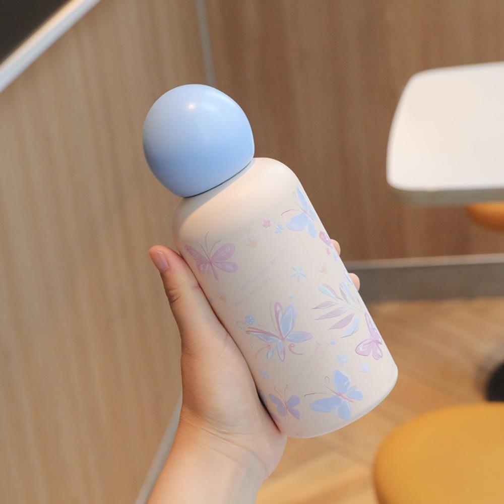Double Wall Insulated Bottle Spherical Lid Vacuum Cup Ins Style Thermos Cup  Kids