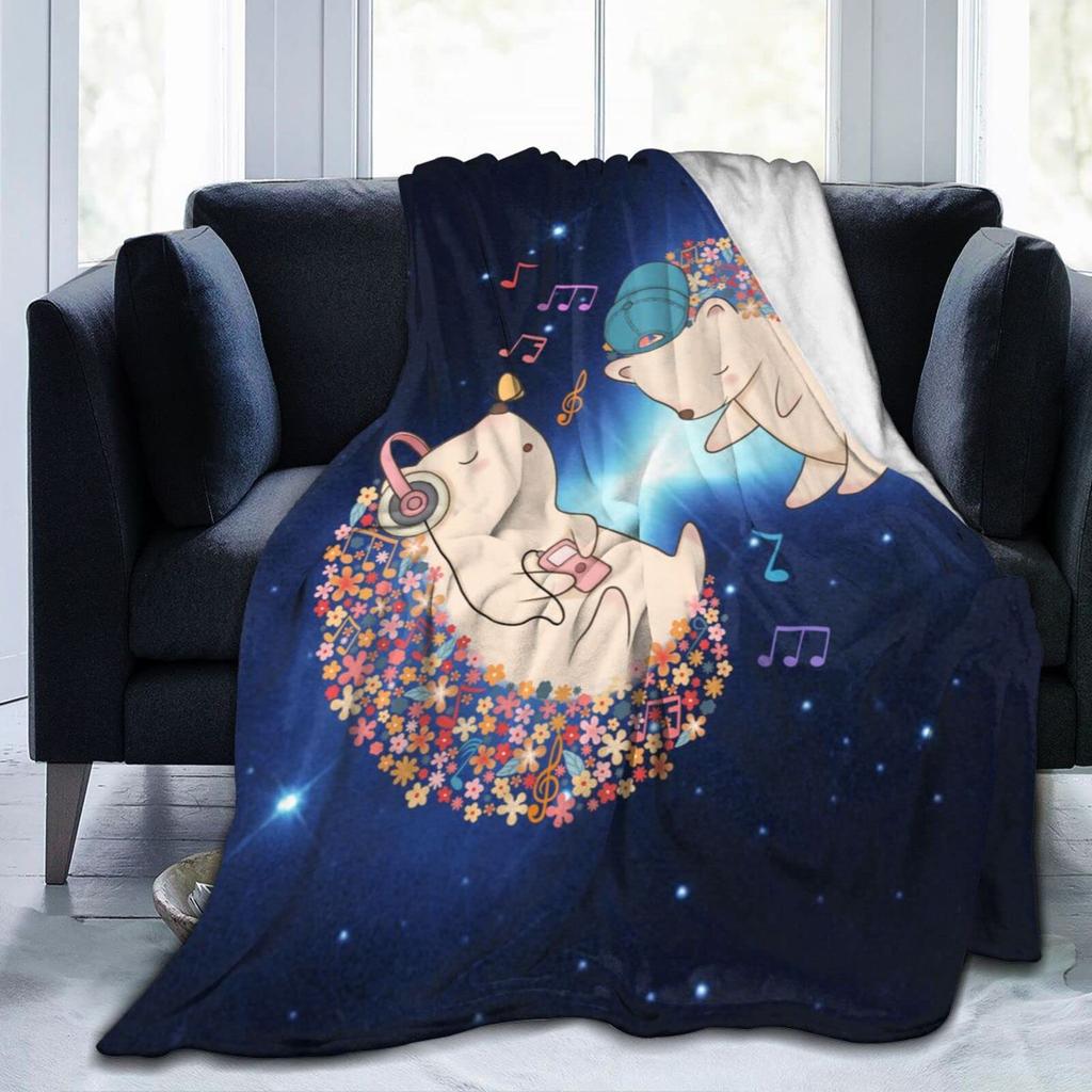 Couverture Hérisson, Couverture Plaid en Flanelle Douce avec Hérisson Super Mignon Cadeaux pour Fille Femmes Amateurs d'Hérissons Couverture pour Canapé Lit