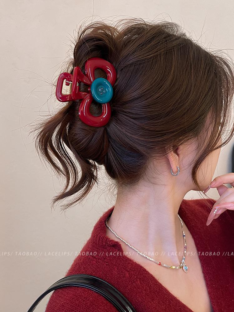 2025 Korean Style Large Updo Hair Clip for Thick Hair – Elegant Autumn Women’s Shark Clip